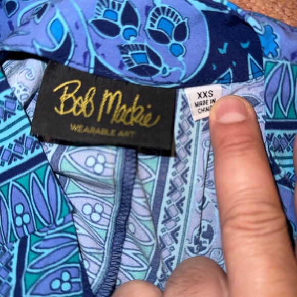 Bob Mackie Blue and Purple Patterned Top - Picture 2 of 3